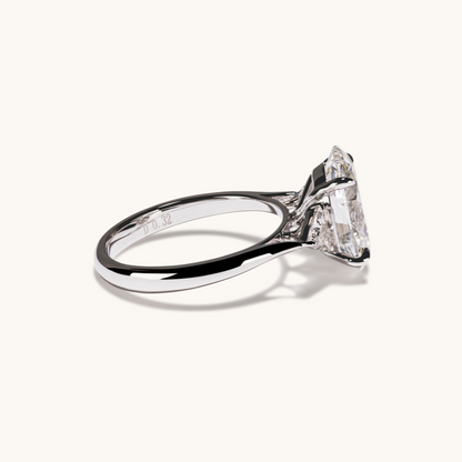 3.70 Oval Lab Diamond 3-Stone Engagement Ring - Happy Jewelers Fine Jewelry Lifetime Warranty