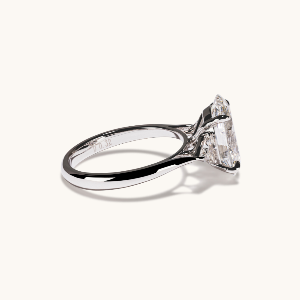 3.70 Oval Lab Diamond 3-Stone Engagement Ring