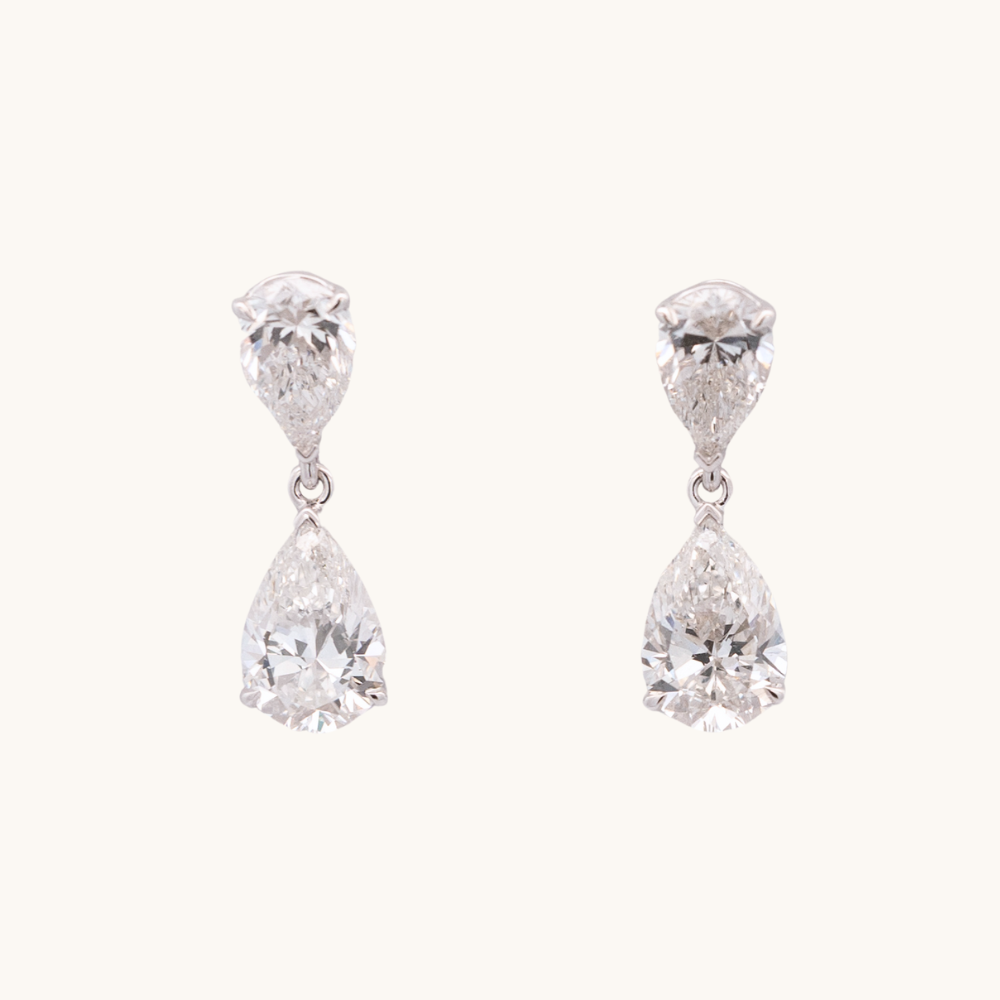 Pear Lab Diamond Tear Drop Earrings