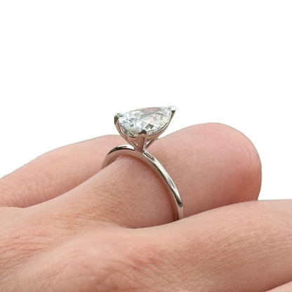 2.01 Carat Pear Natural Diamond Engagement Ring - Happy Jewelers Fine Jewelry Lifetime Warranty