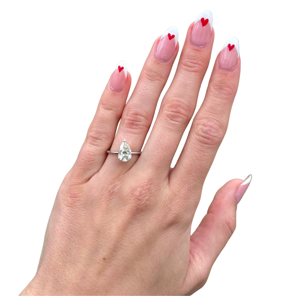 2.01 Carat Pear Natural Diamond Engagement Ring - Happy Jewelers Fine Jewelry Lifetime Warranty