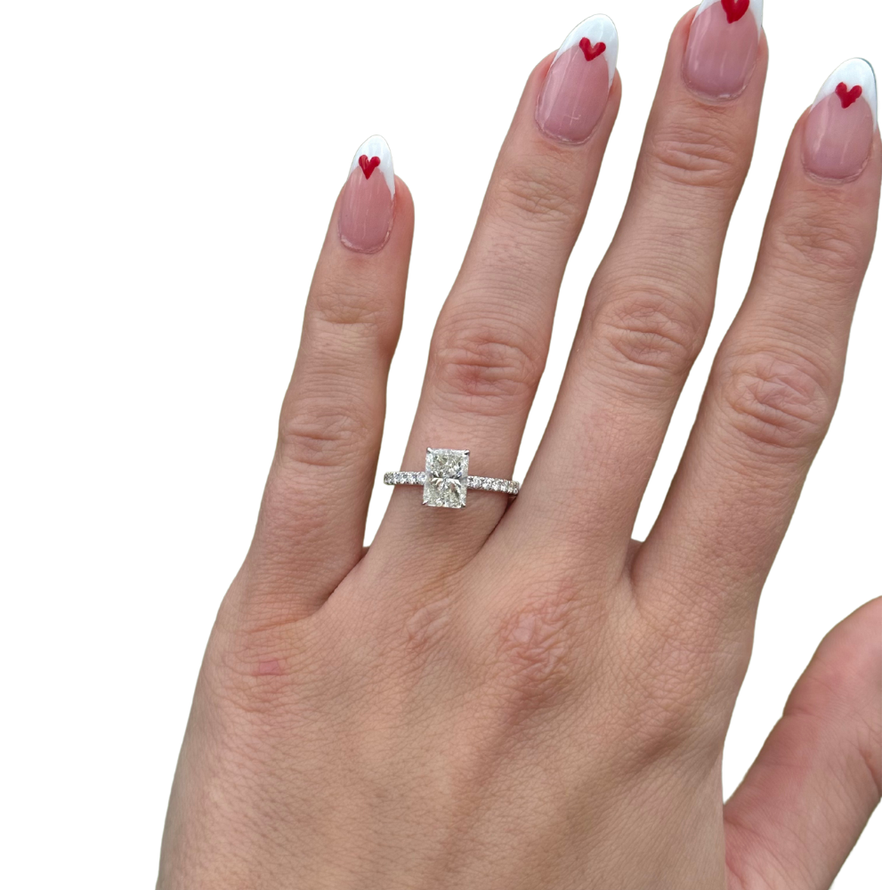 1.51 Carat Radiant Natural Diamond Engagement Ring with Signature Setting - Happy Jewelers Fine Jewelry Lifetime Warranty