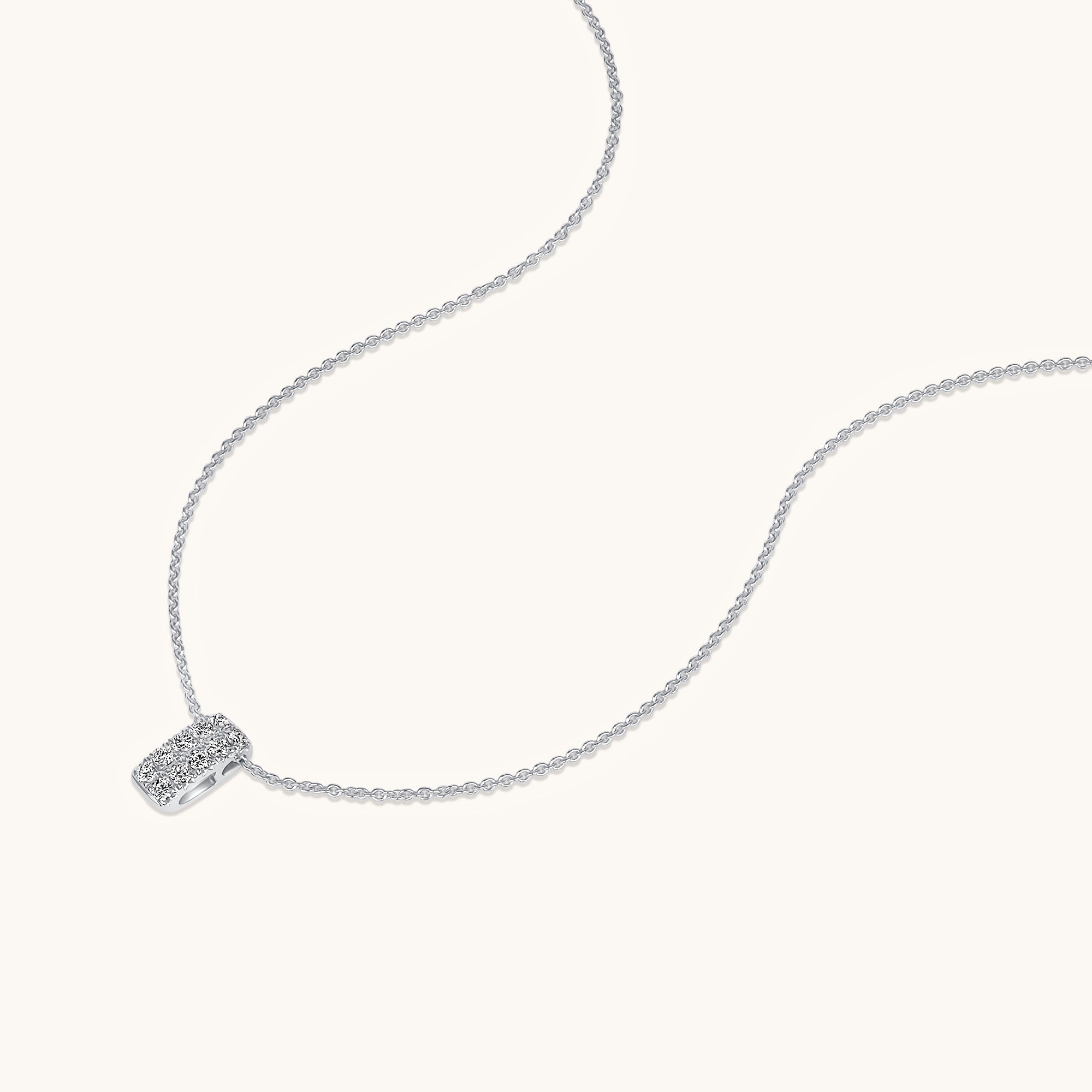 White Gold Vertical Diamond Bar Necklace
