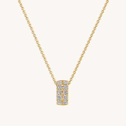 Yellow Gold Vertical Diamond Bar Necklace