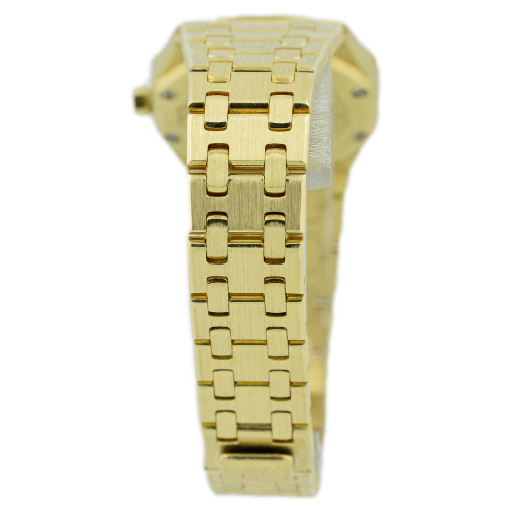 Audemars Piguet Lady's Vintage Royal Oak Quartz 18K Yellow Gold 28mm Silver Roman Numeral & Dot Dial Watch - Happy Jewelers Fine Jewelry Lifetime Warranty