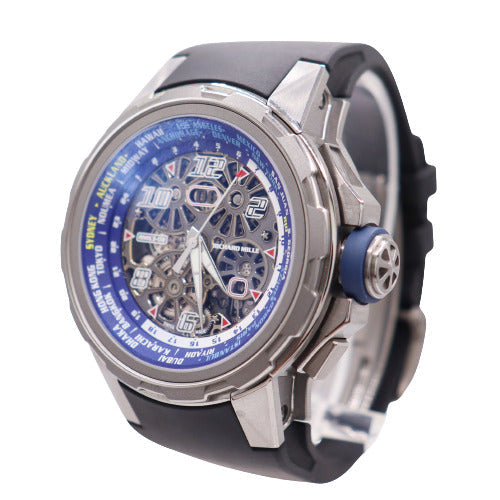 Richard Mille Men's World Timer Titanium 47mm Skeleton Dial Watch Reference #: RM63-02 - Happy Jewelers Fine Jewelry Lifetime Warranty