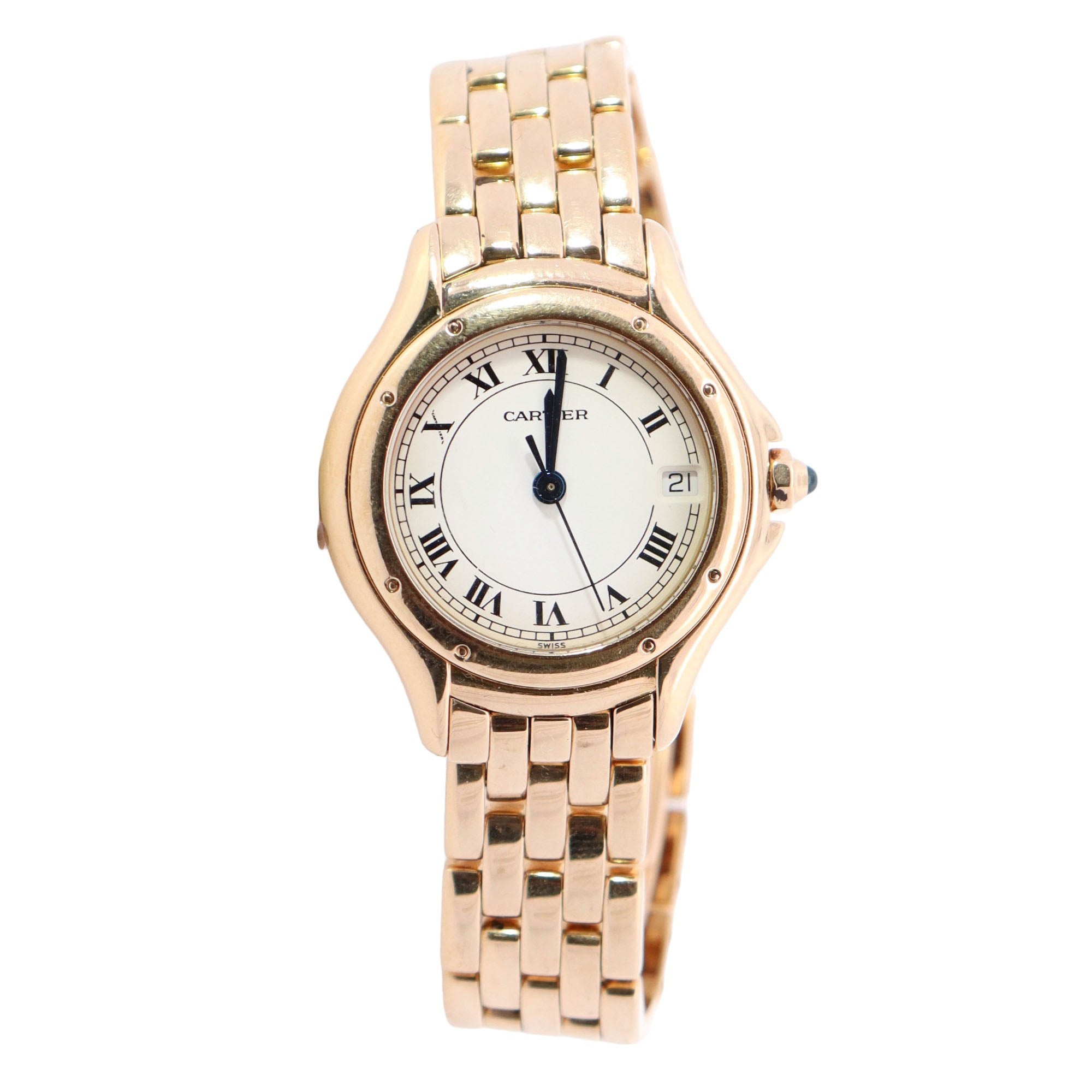 Cartier Cougar 27mm Ivory Dial Watch Ref# W25012B9 - Happy Jewelers Fine Jewelry Lifetime Warranty