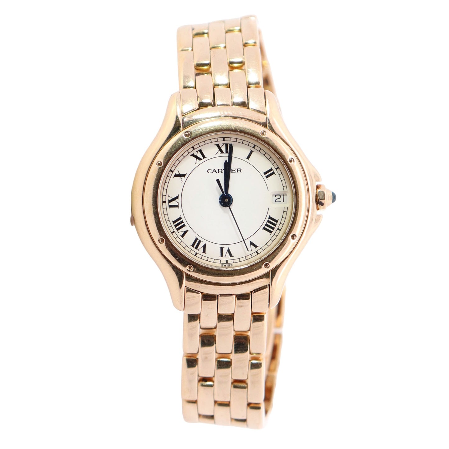 Cartier Cougar 27mm Ivory Dial Watch Ref# W25012B9