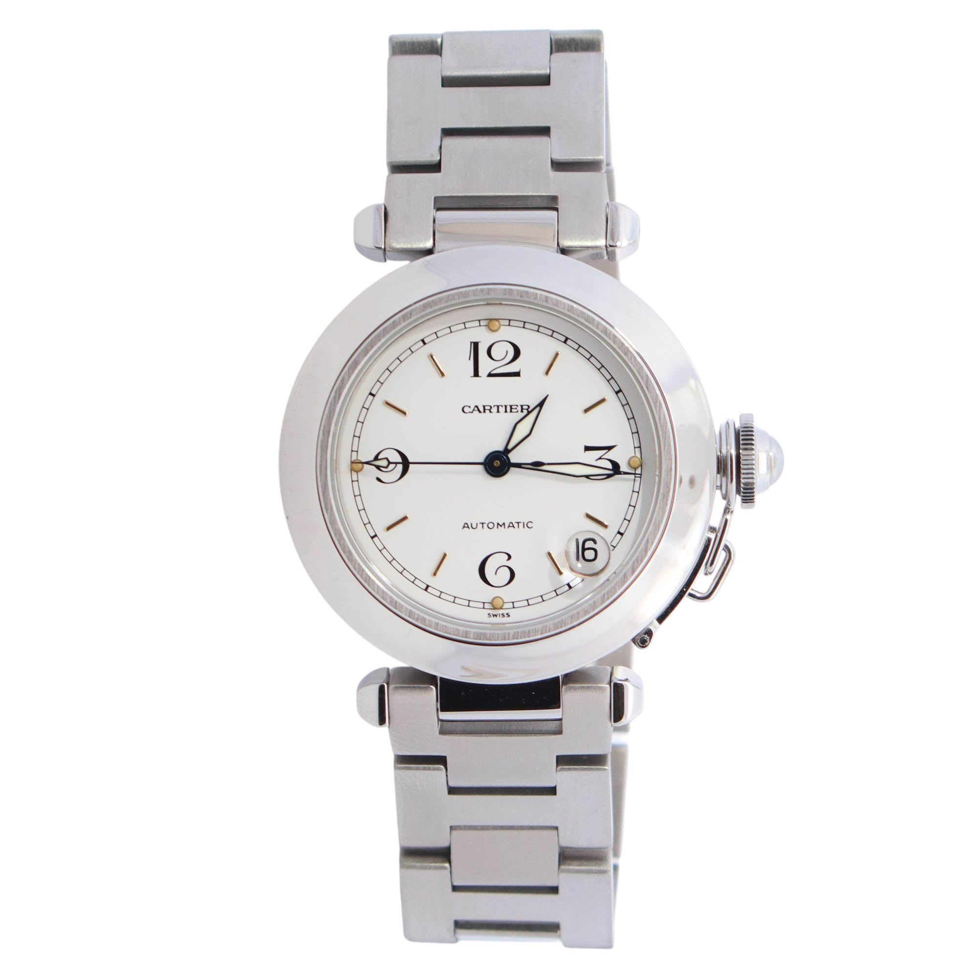 Cartier Pasha 35mm White Dial Watch Ref# W31015M7 - Happy Jewelers Fine Jewelry Lifetime Warranty