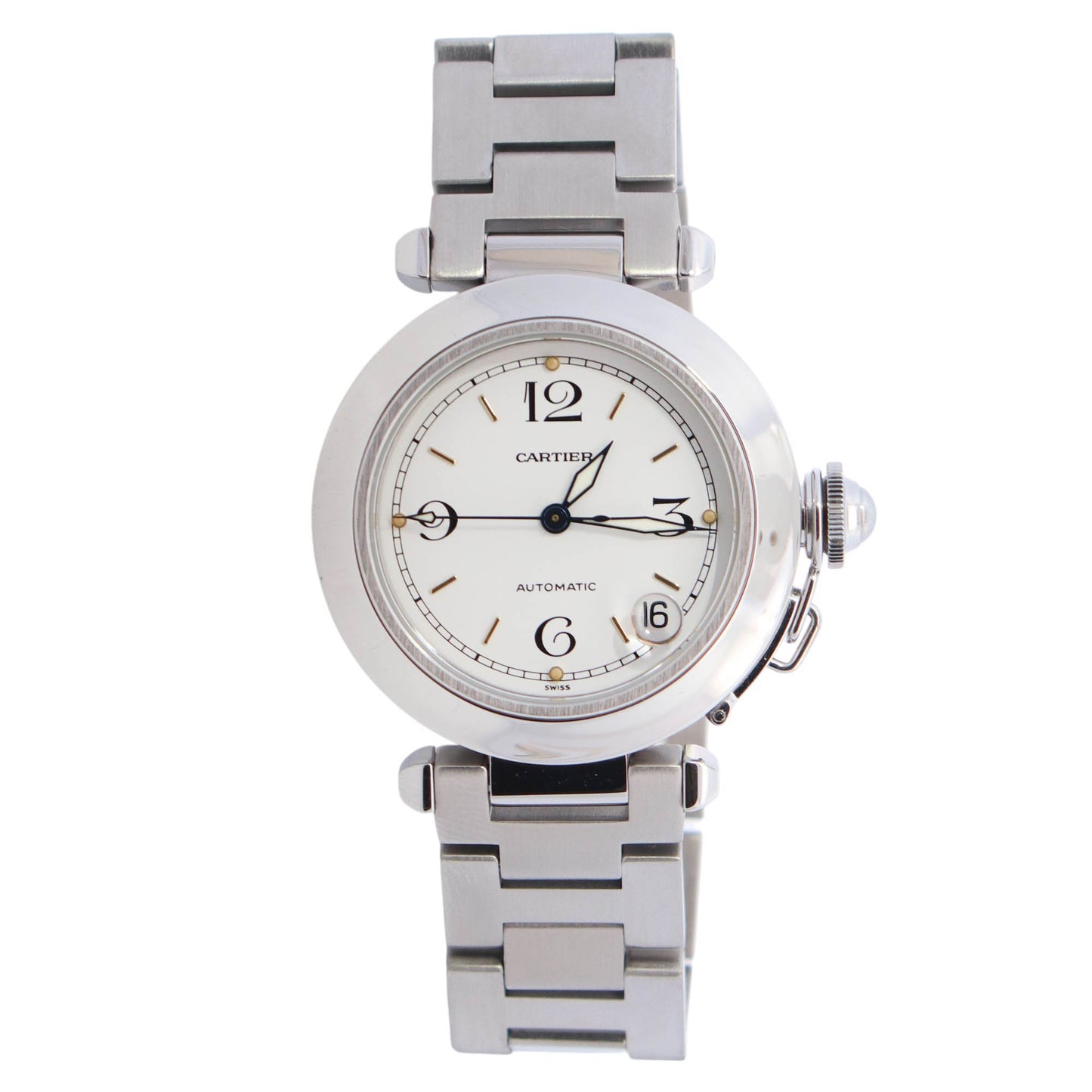 Cartier Pasha 35mm White Dial Watch Ref# W31015M7