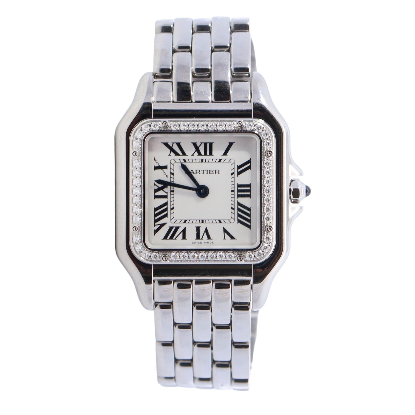 Cartier Panthere Stainless Steel 27mm White Roman Dial Watch Reference# W4PN0008 - Happy Jewelers Fine Jewelry Lifetime Warranty