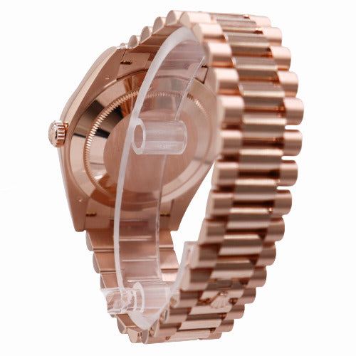 NEW! Rolex Men's Day-Date 18K Rose Gold 41mm Chocolate Roman Dial Watch Reference #: 228235 - Happy Jewelers Fine Jewelry Lifetime Warranty