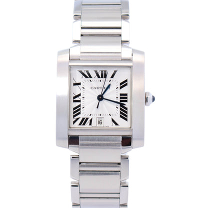 Cartier Tank Française 28mm White Dial Watch Ref# W51002Q3