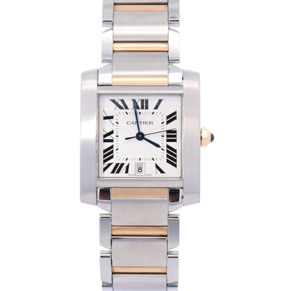 Cartier Tank Francaise  Stainless Steel 32mm White Dial Watch Ref# W51005Q4 - Happy Jewelers Fine Jewelry Lifetime Warranty
