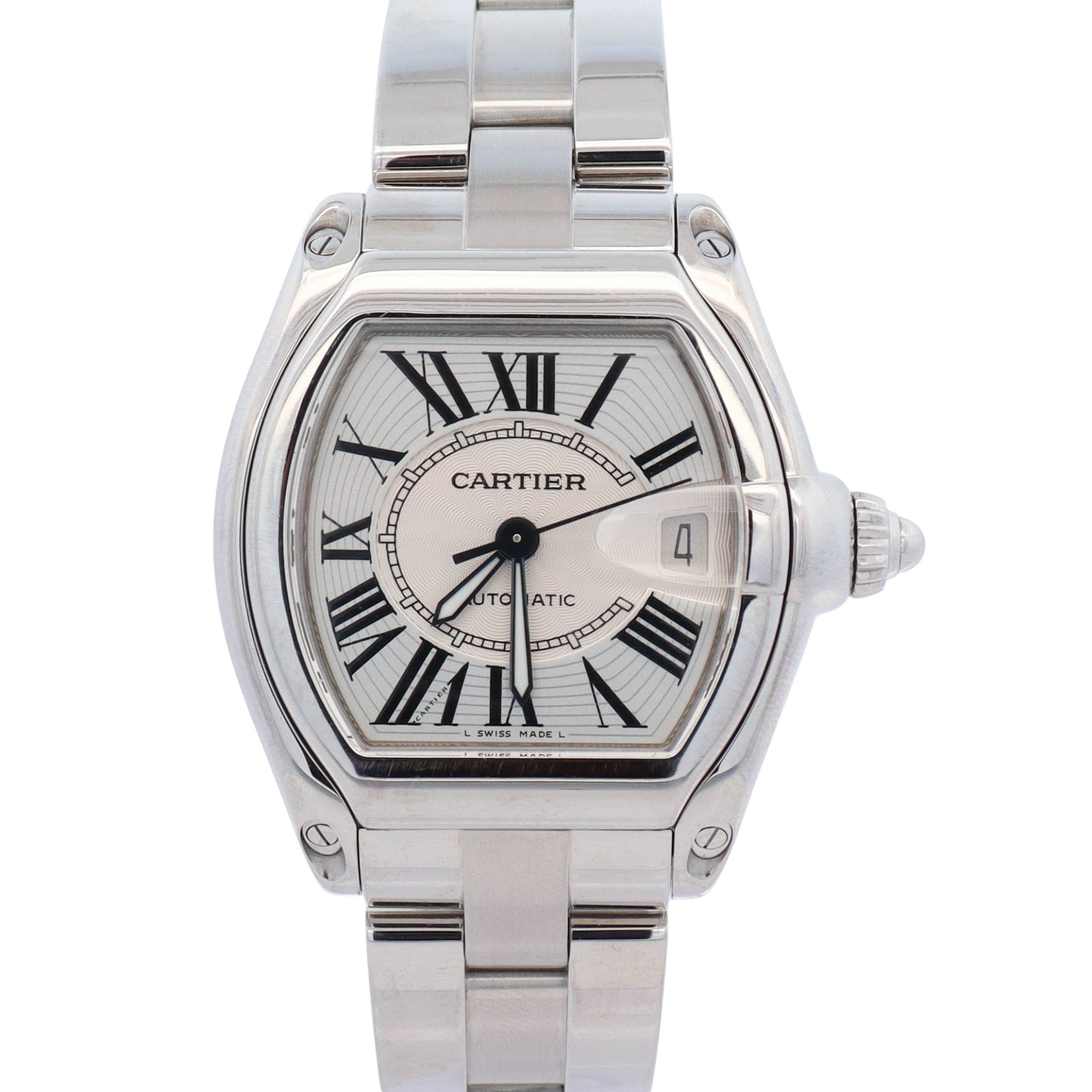 Cartier Roadster 35mm Silver Dial Watch Ref# W62025V3