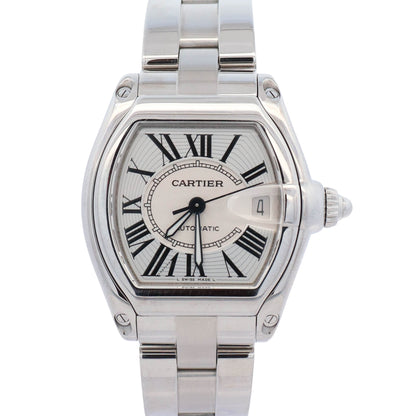 Cartier Roadster Stainless Steel 38mm Silver Dial Watch Ref# W62025V3 - Happy Jewelers Fine Jewelry Lifetime Warranty