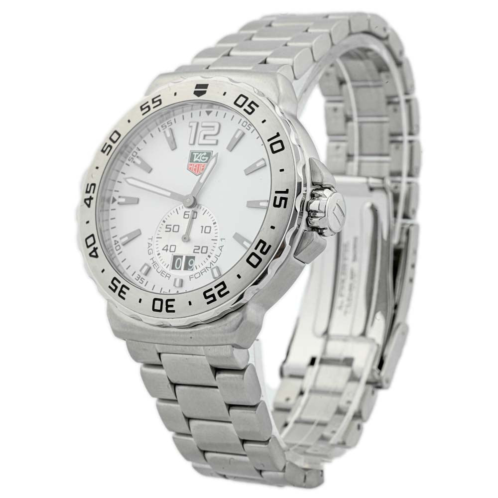 Tag Heuer Men's Formula 1 Quartz Stainless Steel 42mm White Stick Dial Watch Reference #: WAU1113.BA0858 - Happy Jewelers Fine Jewelry Lifetime Warranty