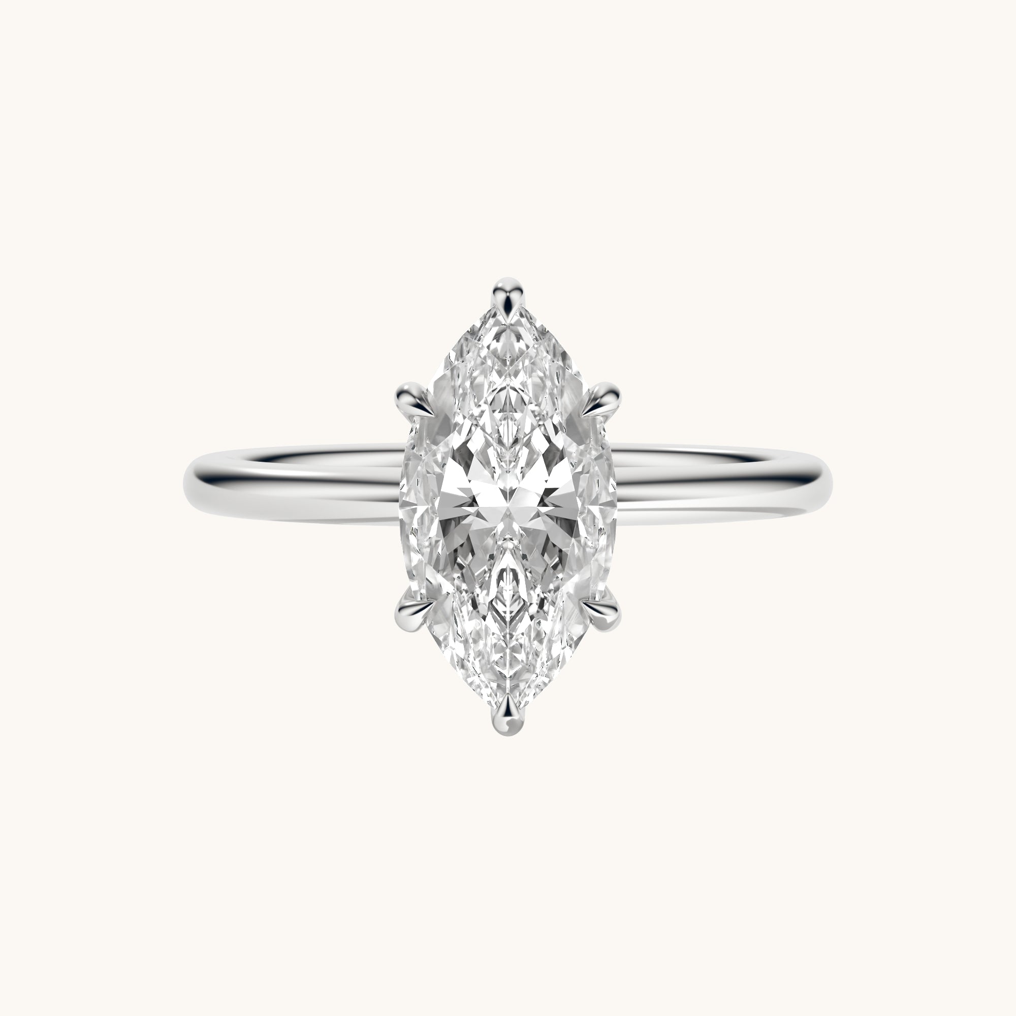 Marquise Lab Diamond Solitaire Engagement Ring - Happy Jewelers Fine Jewelry Lifetime Warranty