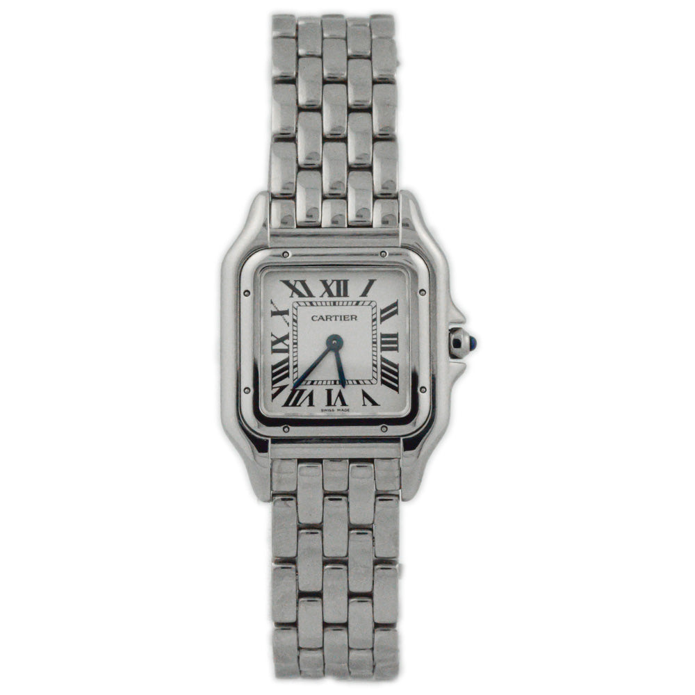 Cartier Panthere Stainless Steel 27mm x 37mm White Roman Dial Watch Reference# WSPN0007 - Happy Jewelers Fine Jewelry Lifetime Warranty