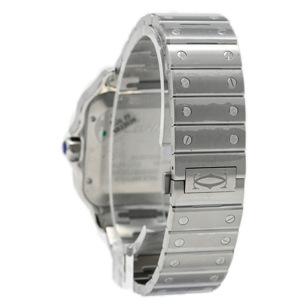 Cartier Men's Santos Stainless Steel 39.8mm Silver Roman Dial Watch Reference #: WSSA0018 - Happy Jewelers Fine Jewelry Lifetime Warranty