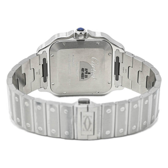 Cartier Santos Stainless Steel 40mm Blue Roman Dial Watch Reference#: WSSA0030 - Happy Jewelers Fine Jewelry Lifetime Warranty