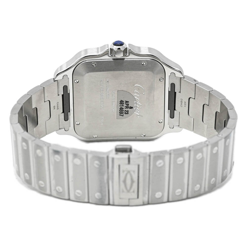 Cartier Men's Santos Stainless Steel 39.8mm Blue Roman Dial Watch Reference #: WSSA0030 - Happy Jewelers Fine Jewelry Lifetime Warranty