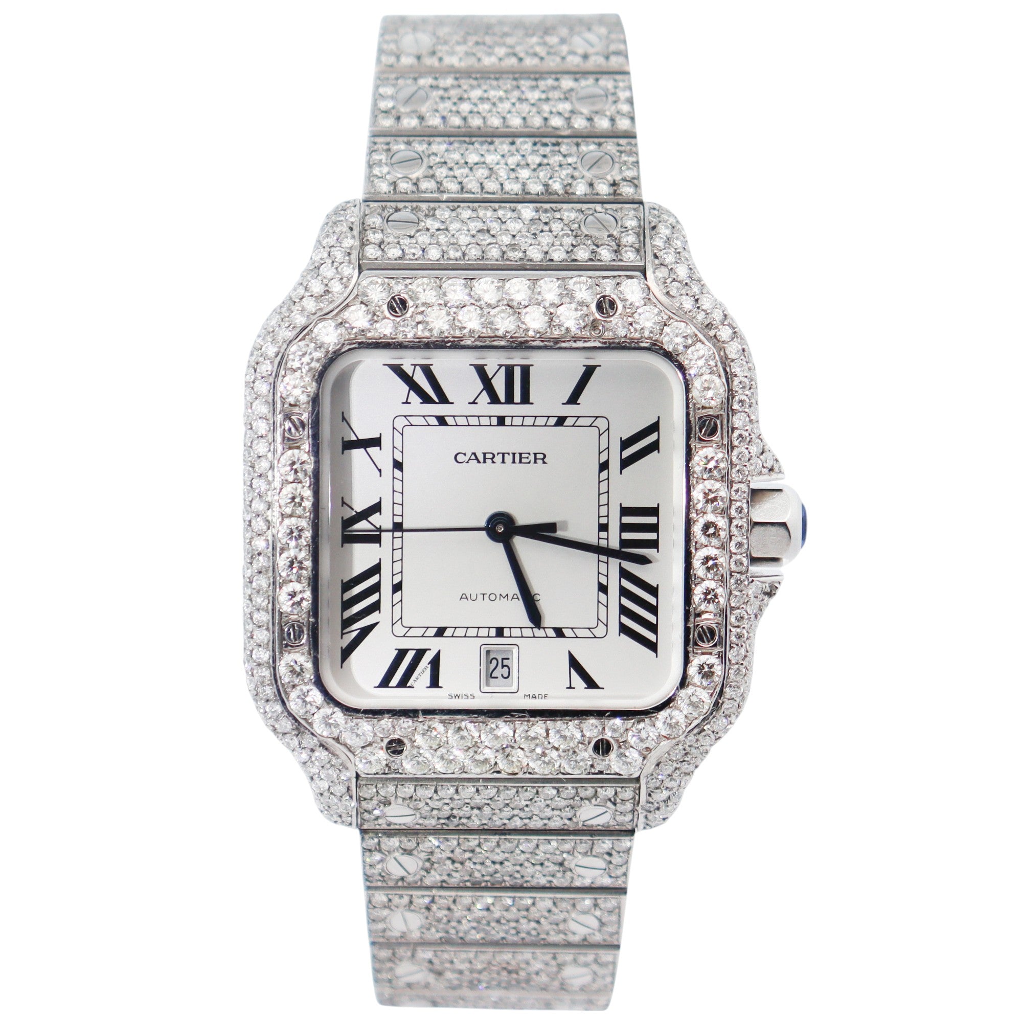 Cartier Santos 40mm Pave Dial Watch Ref# WSSA0030 - Happy Jewelers Fine Jewelry Lifetime Warranty