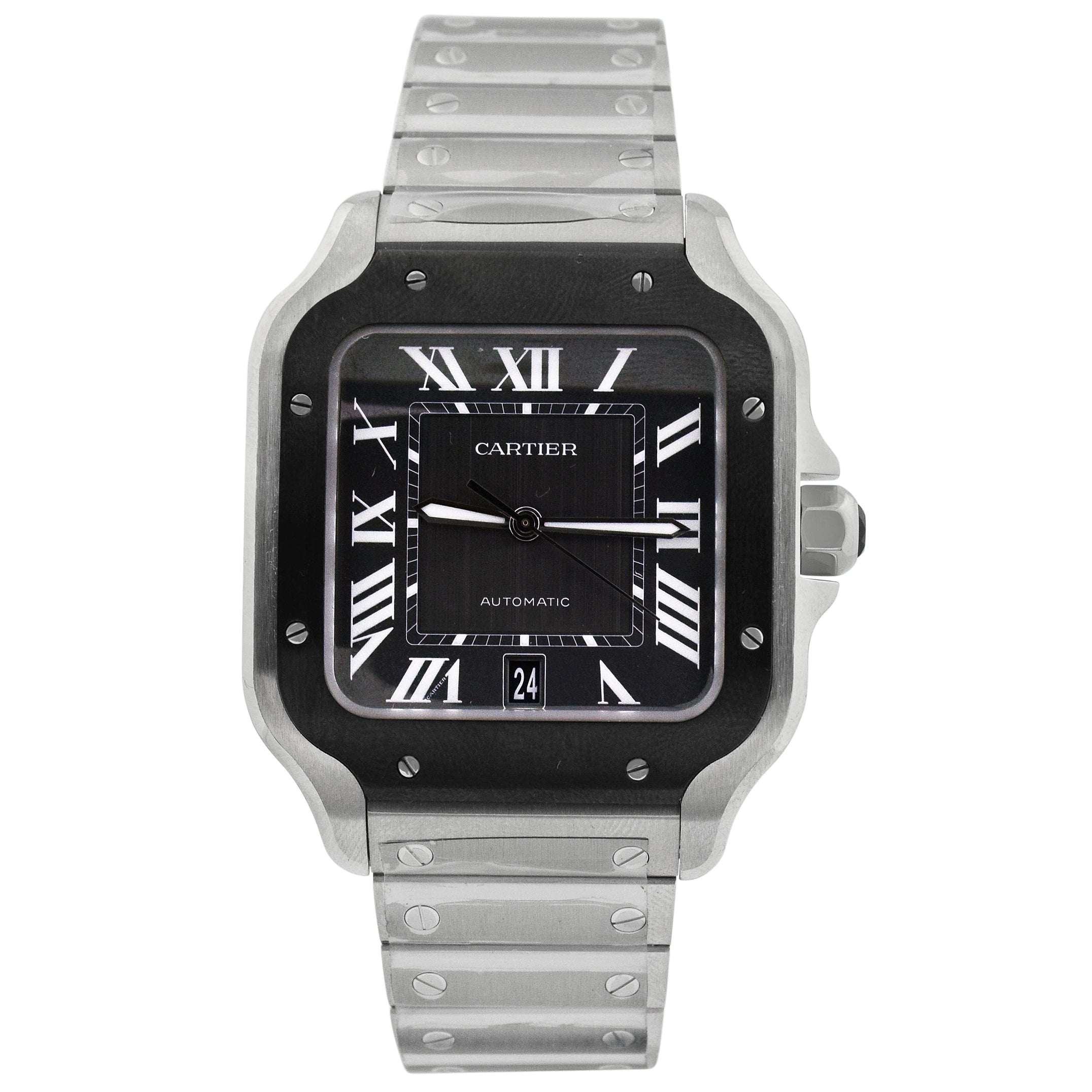 Cartier Santos 40mm Grey Dial Watch Ref# WSSA0037 - Happy Jewelers Fine Jewelry Lifetime Warranty