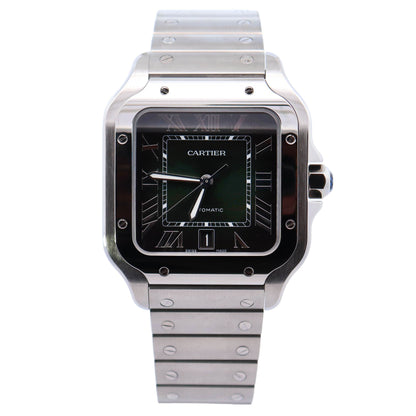 Cartier Santos 39.8mm Green Dial Watch Ref# WSSA0062 - Happy Jewelers Fine Jewelry Lifetime Warranty