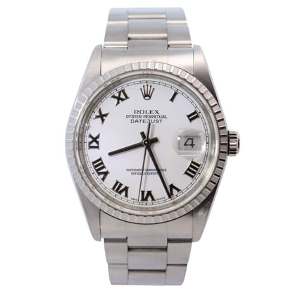 Rolex Datejust 36mm White Dial Watch Ref# 16220 - Happy Jewelers Fine Jewelry Lifetime Warranty