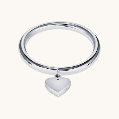 Engravable Heart Charm Ring - Happy Jewelers Fine Jewelry Lifetime Warranty