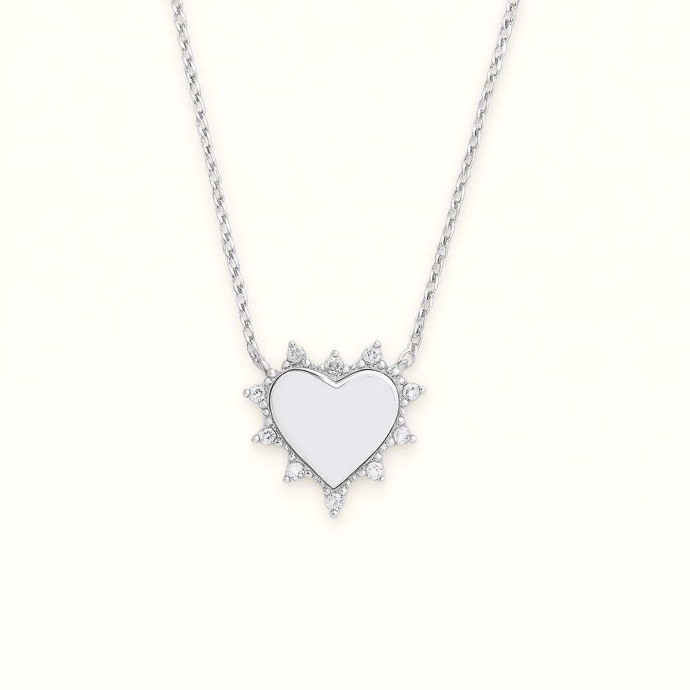 Diamond Starburst Heart Pendant