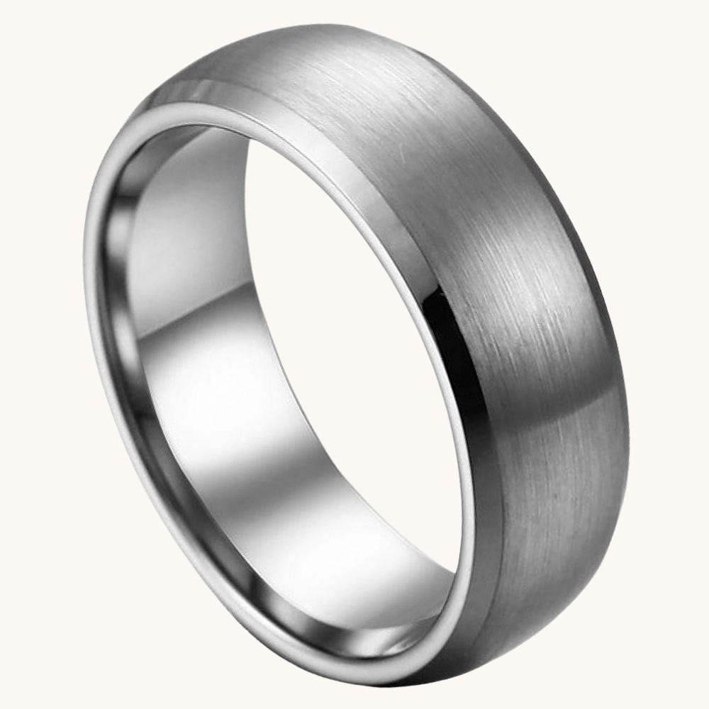 Wide Brushed Tungsten Band