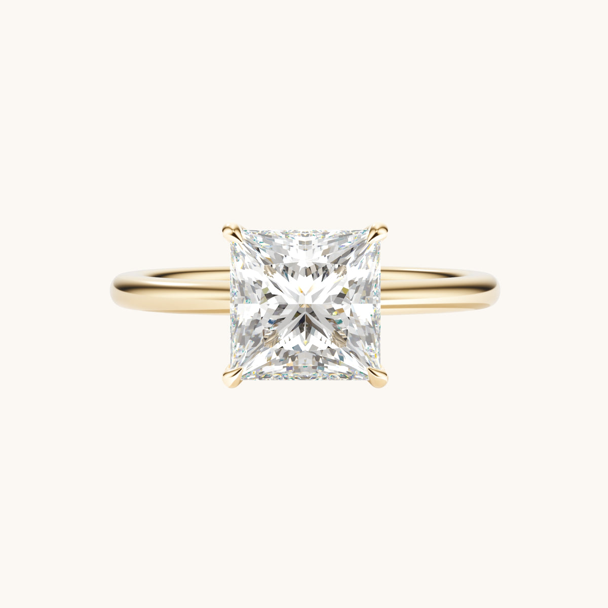 Princess Lab Diamond Solitaire Engagement Ring – Happy Jewelers