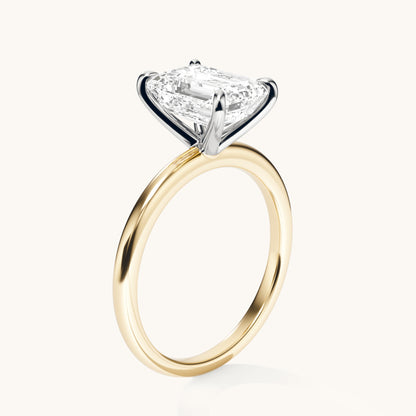 Emerald Lab Diamond Solitaire Engagement Ring - Happy Jewelers Fine Jewelry Lifetime Warranty