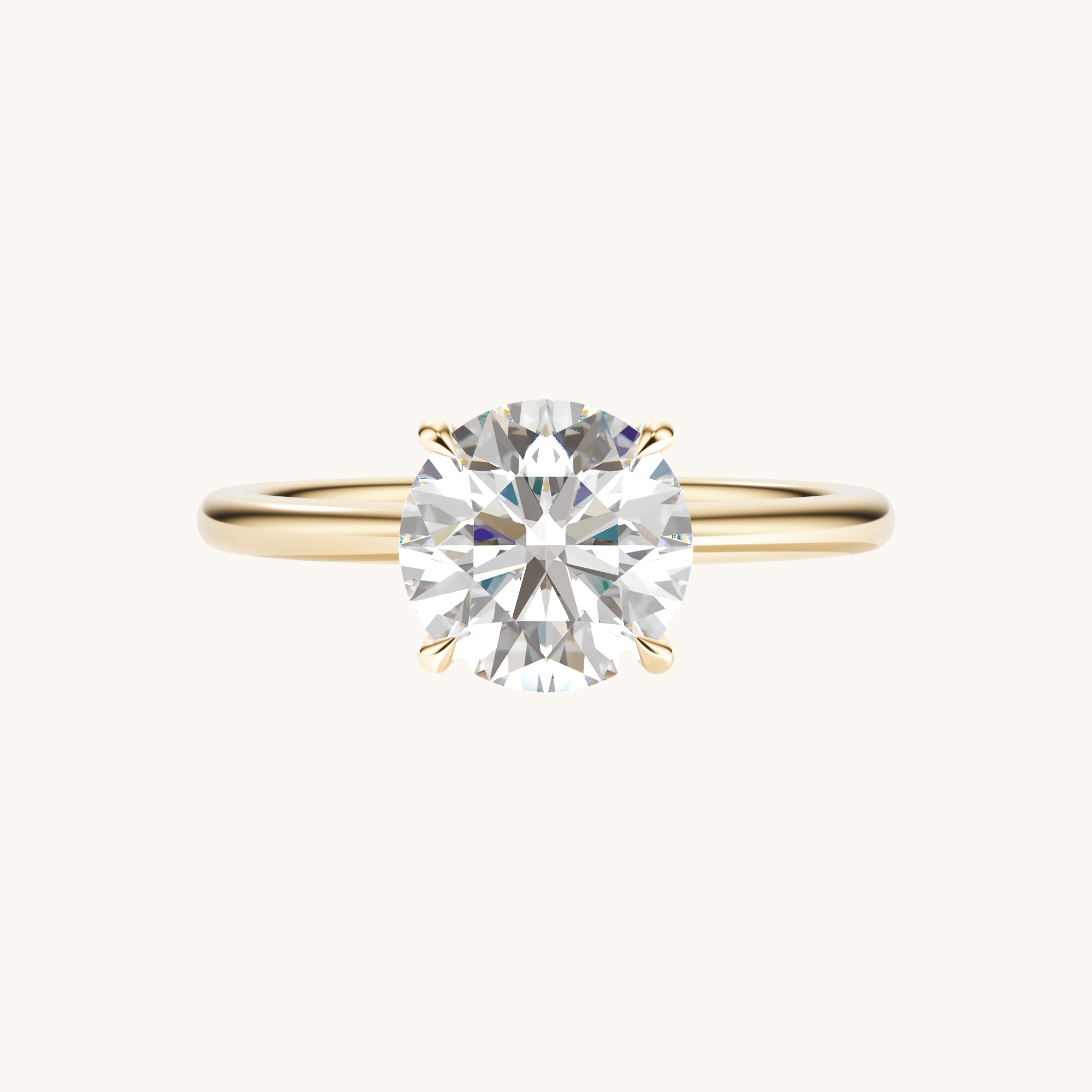 Round Lab Diamond Solitaire Engagement Ring