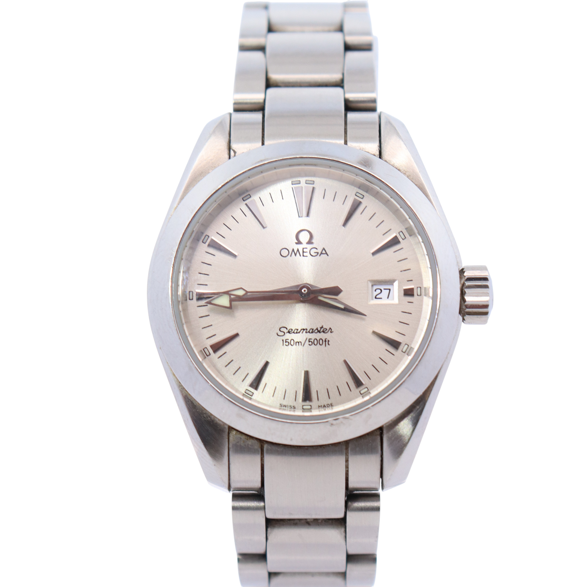 Omega Seamaster 28 mm White Dial Watch Ref# 2518.30 - Happy Jewelers Fine Jewelry Lifetime Warranty
