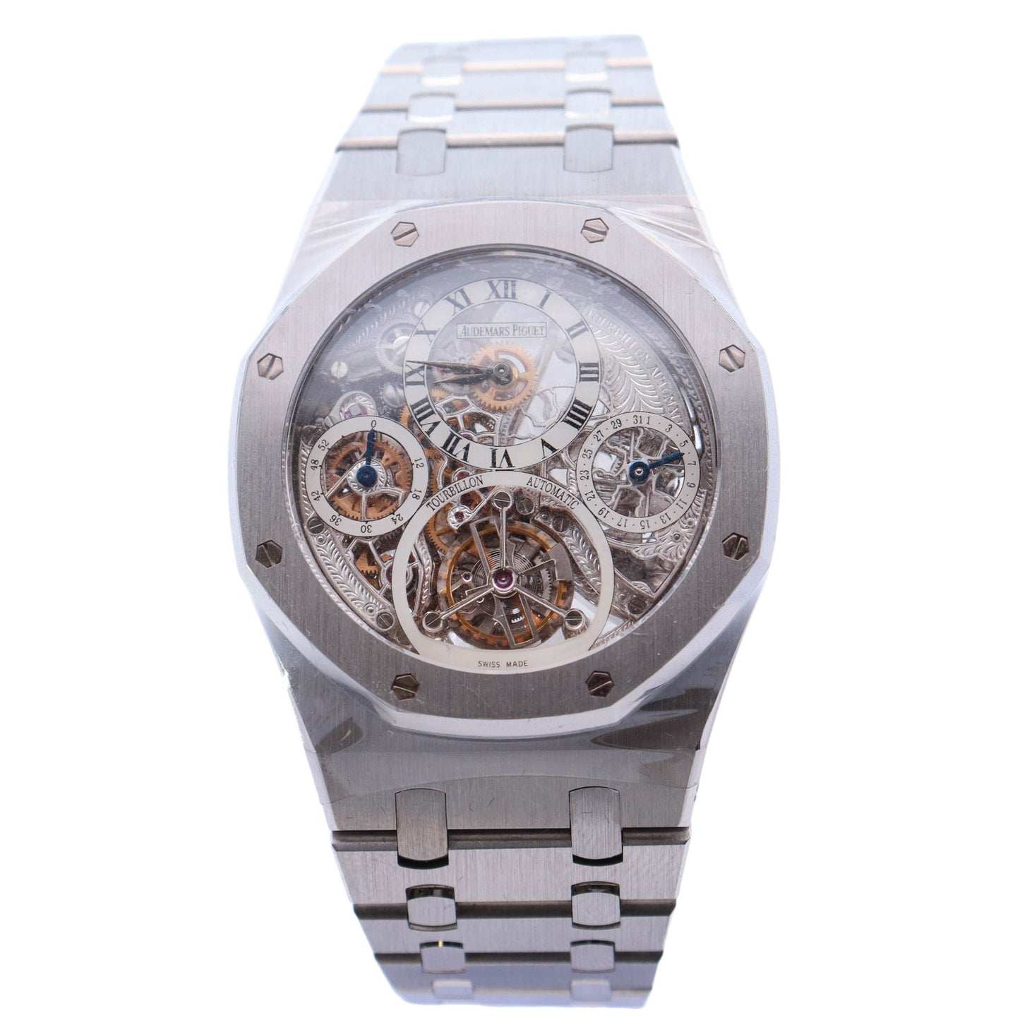 Audemars Piguet Royal Oak Tourbillon Platinum 40mm Skeleton Roman Dial Watch Reference# 25902PT.OO.1110PT.01 - Happy Jewelers Fine Jewelry Lifetime Warranty