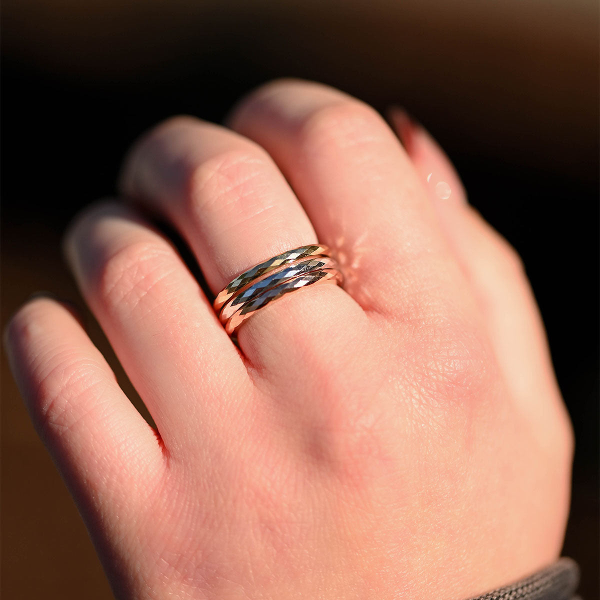 Solid Gold Diamond Cut Band - Happy Jewelers Fine Jewelry Lifetime Warranty