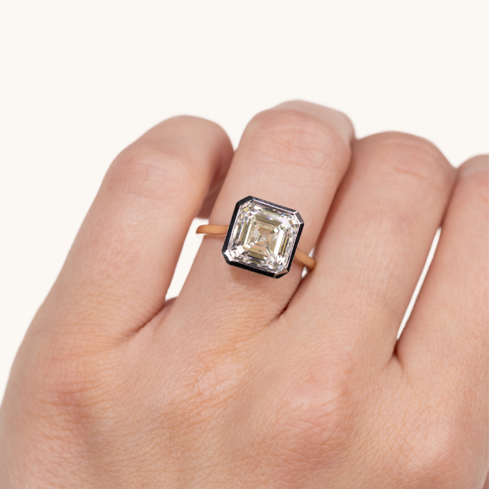 5.06 Asscher Lab Diamond Engagement Ring