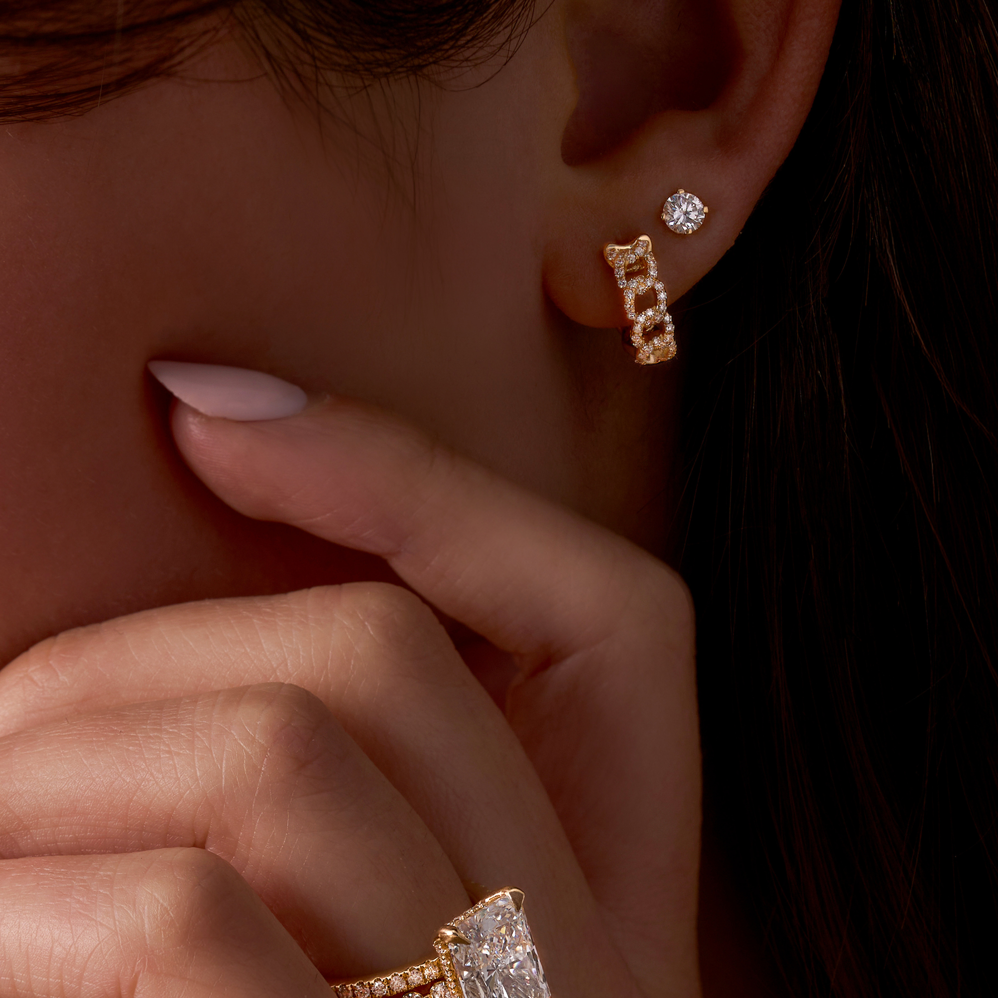 Lab Created Classic Diamond Stud Earrings