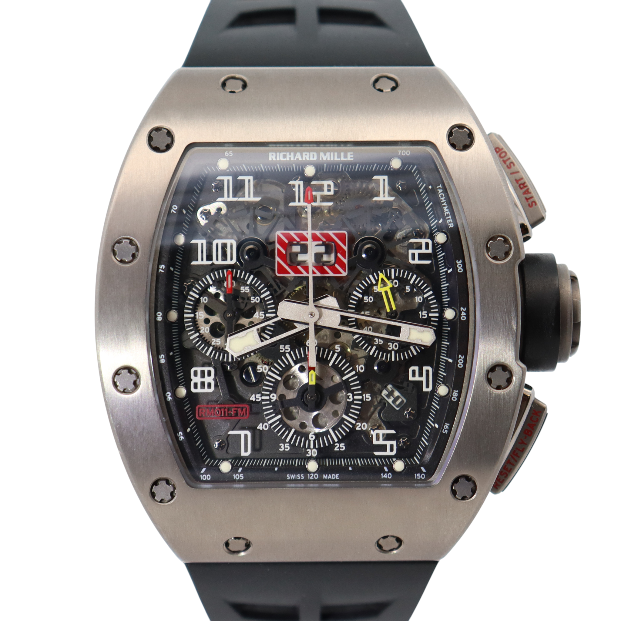 Richard Mille RM011 Titanium 50mm Black Flyback Chronograph Dial Watch Ref# RM011 - Happy Jewelers Fine Jewelry Lifetime Warranty