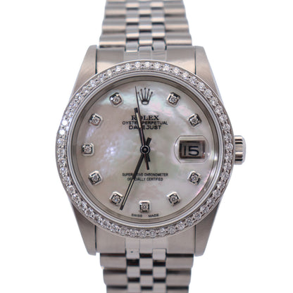 Rolex Datejust 36mm MOP Dial Watch Ref# 16220 - Happy Jewelers Fine Jewelry Lifetime Warranty