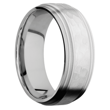 14K White Gold + Hammer , Bead Finish - Happy Jewelers Fine Jewelry Lifetime Warranty