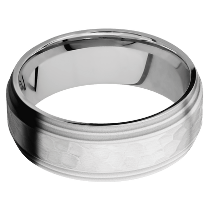 14K White Gold + Hammer , Bead Finish - Happy Jewelers Fine Jewelry Lifetime Warranty