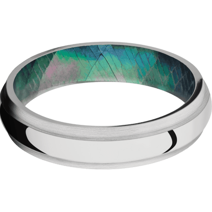 14K White Gold + Polish , Satin Finish + Black Mother of Pearl - Happy Jewelers Fine Jewelry Lifetime Warranty
