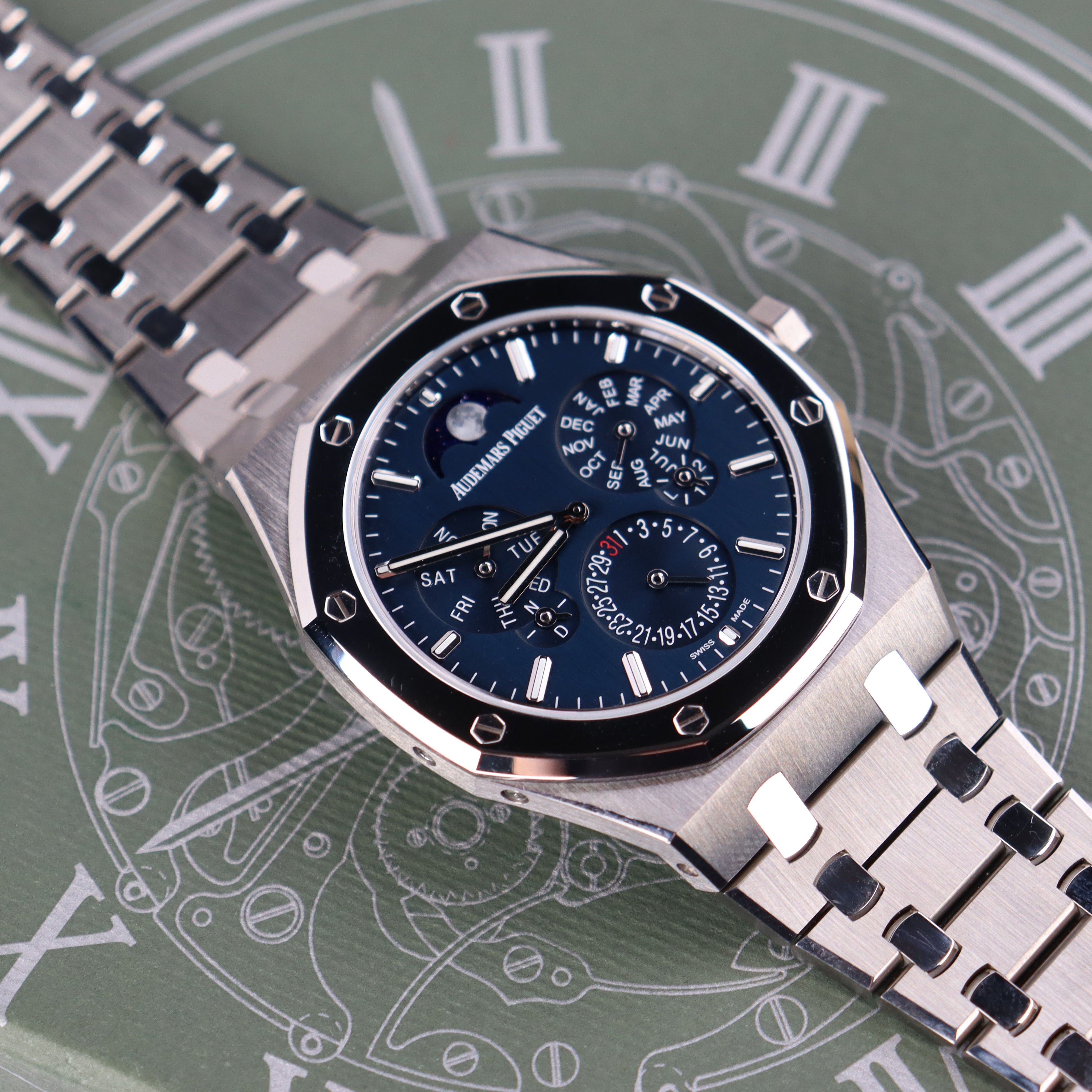 Audemars Piguet Royal Oak 41mm Blue Dial Watch Ref# 26586IP.OO.1240IP.01 - Happy Jewelers Fine Jewelry Lifetime Warranty