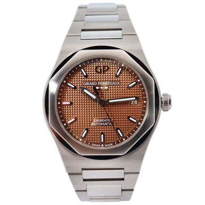 Girard Perregaux Laureato 38mm Copper Dial Watch Ref# 81005-11-3154-1CM - Happy Jewelers Fine Jewelry Lifetime Warranty