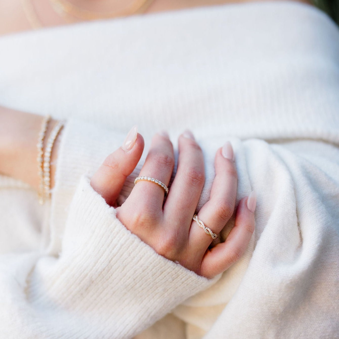 Infinity Diamond Half Way Band - Happy Jewelers Fine Jewelry Lifetime Warranty