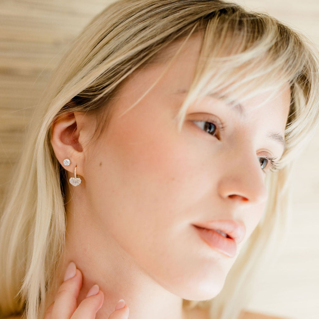 Sweetheart Baguette Diamond Dangle Earring - Happy Jewelers Fine Jewelry Lifetime Warranty